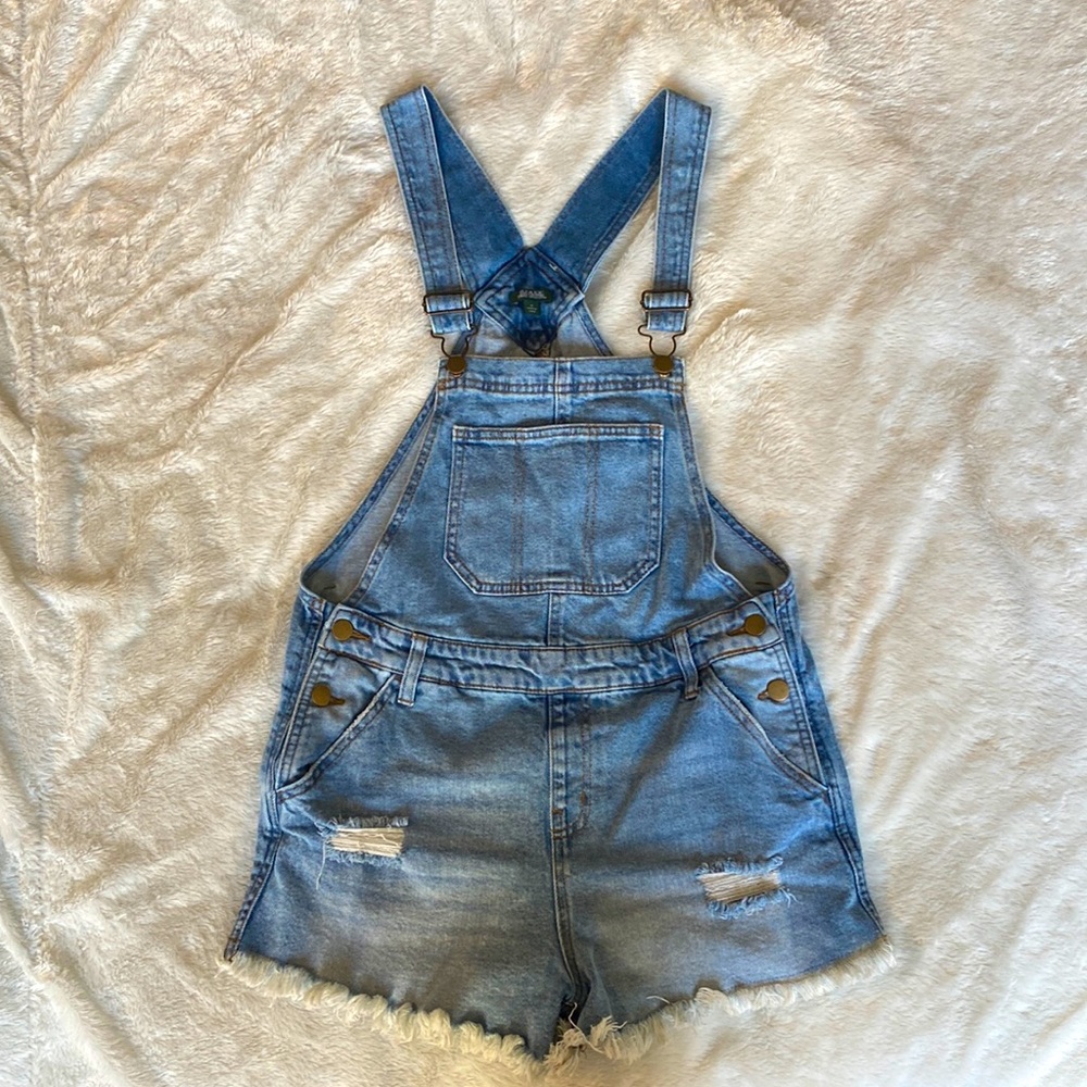 Target women short denim overalls